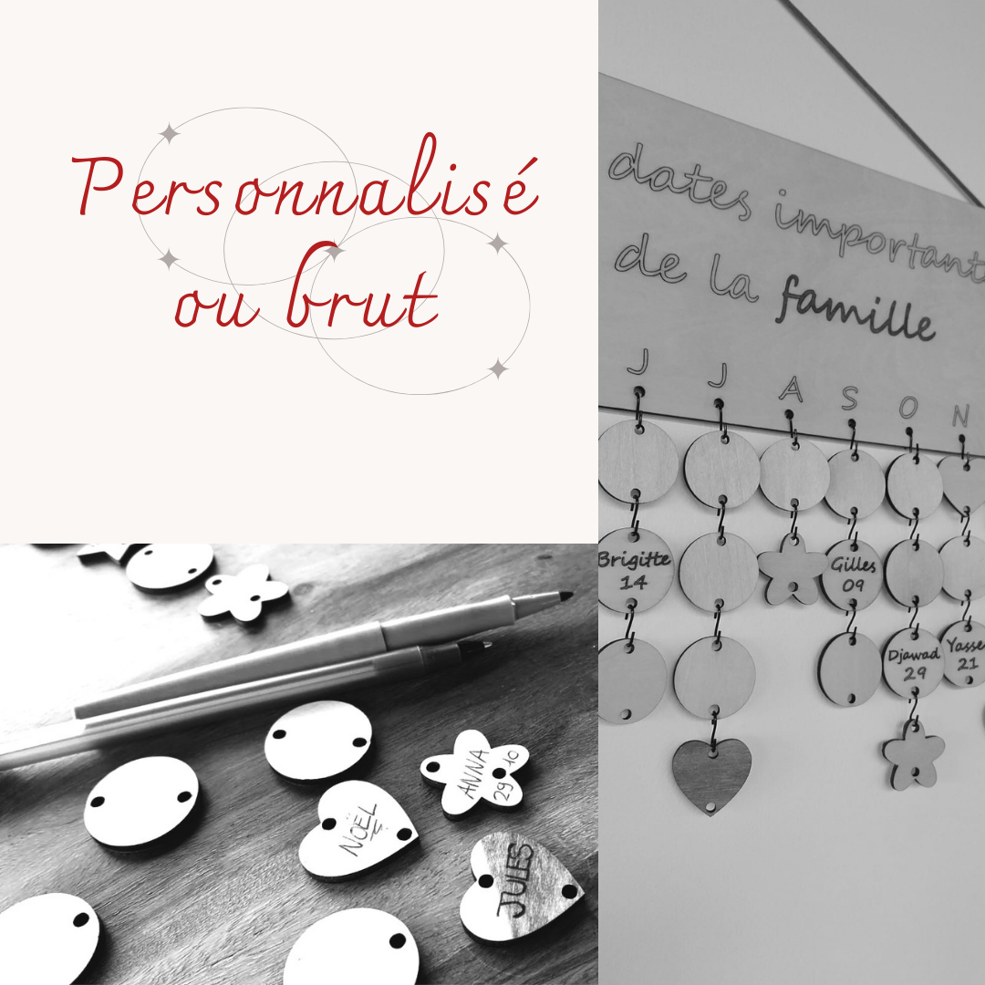 Calendrier mural d’anniversaires famille et amis personnalisable