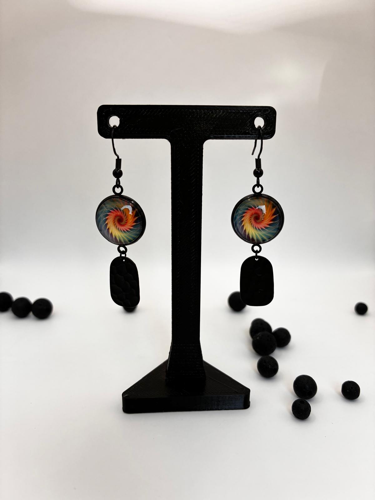 Boucles d’oreilles spirale multicolores