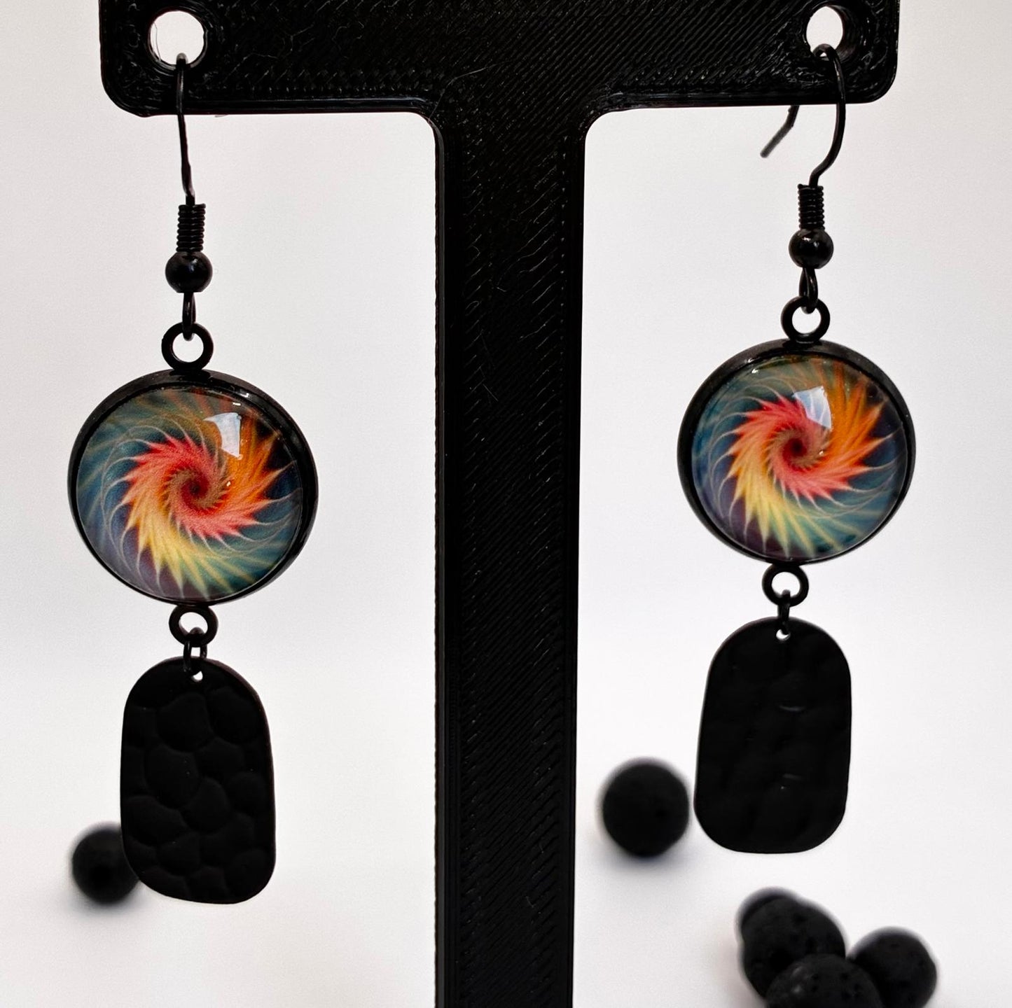 Boucles d’oreilles spirale multicolores